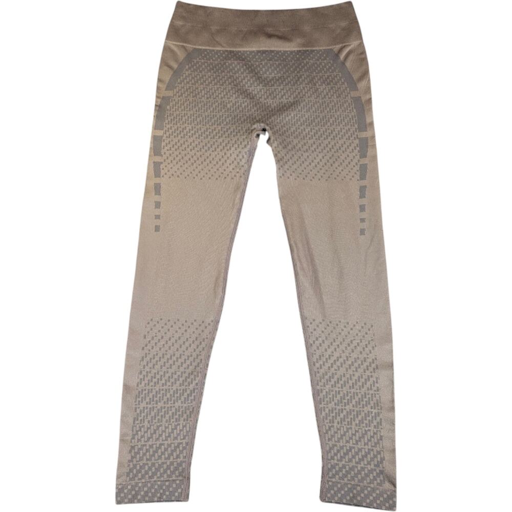 Mono B Seamless Compression Leggings Size Large Taupe Gray